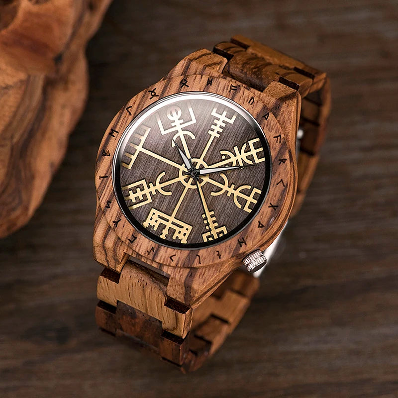 Viking Men's Wooden Watch, Wood Wristwatch