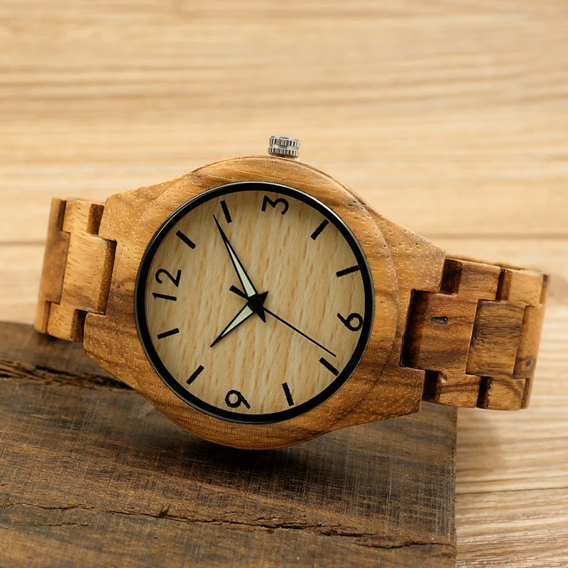 Men's Wooden Case Mens Wristwatch