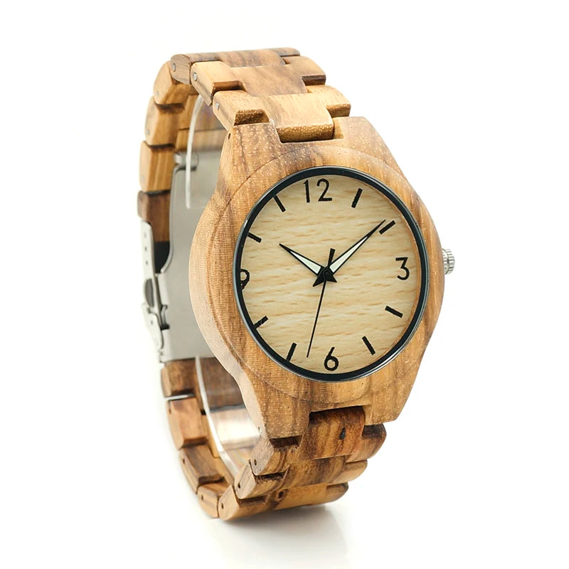 Men's Wooden Case Mens Wristwatch