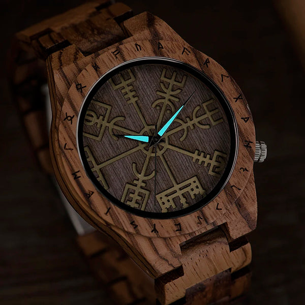 Viking Men's Wooden Watch, Wood Wristwatch